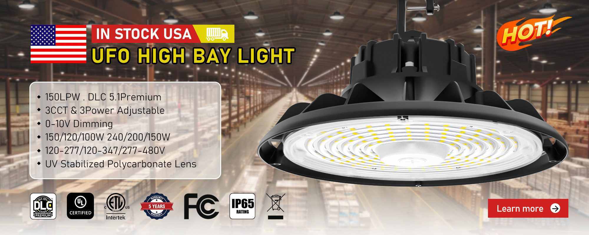 Calidad Luz de la bahía de OVNI LED fábrica