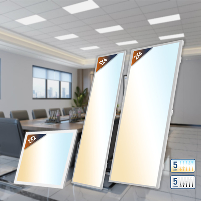 30W 40W 50W 60W 72W Panel de luz LED Sin parpadeo SMD2835 Chips ETL DLC 5.1 2x2' 2x4' 3000K 4000K 5000K